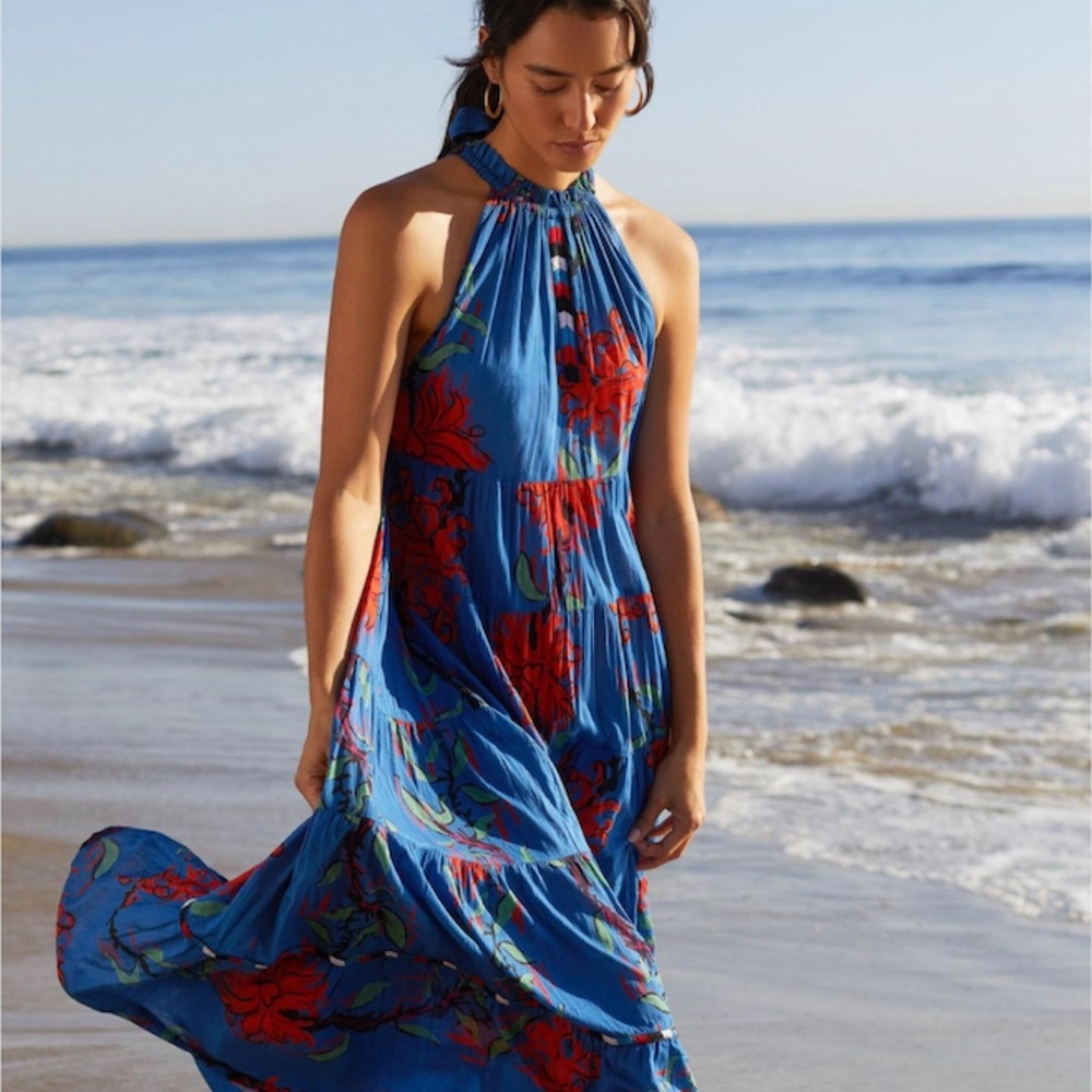 RO"S GARDEN FLORAL DRESS SIZE M ANTHROPOLOGIE